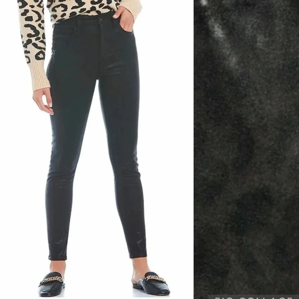 NWT JOE’S Jeans The Charlie High Rise Coated Faux Leather Skinny Ankle Jeans 25